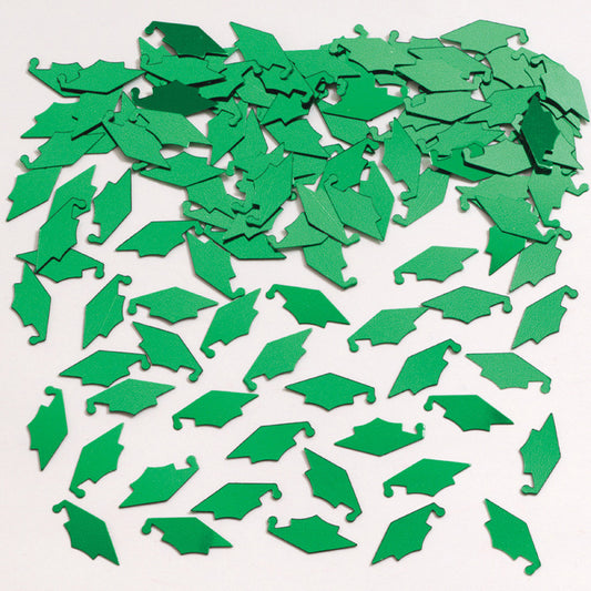 Green Mortarboard Graduation Confetti 12 ct