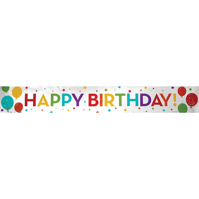 Happy Birthday Foil Banners 12 ct