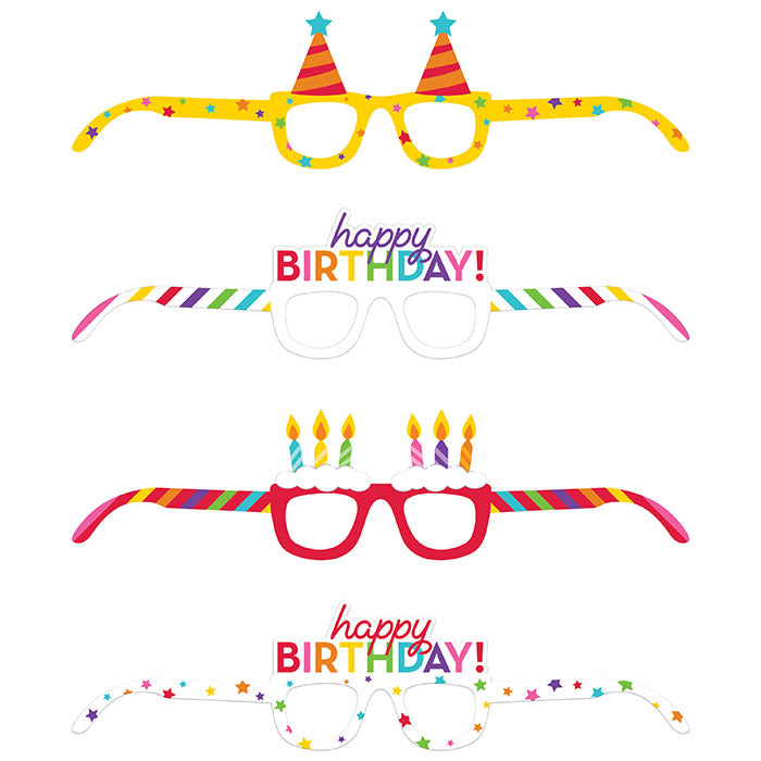 Happy Birthday Paper Favor Eyeglasses 24 ct