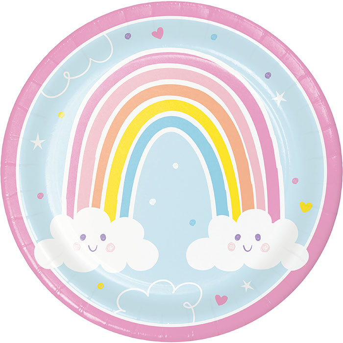 Happy Rainbow Dinner Plates 96 ct