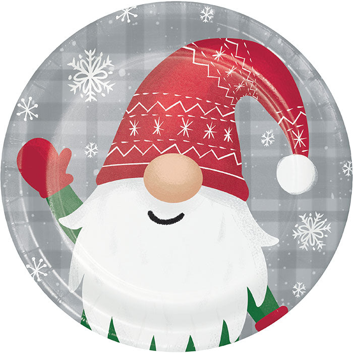 Holiday Gnomes Dessert Plates 96 ct