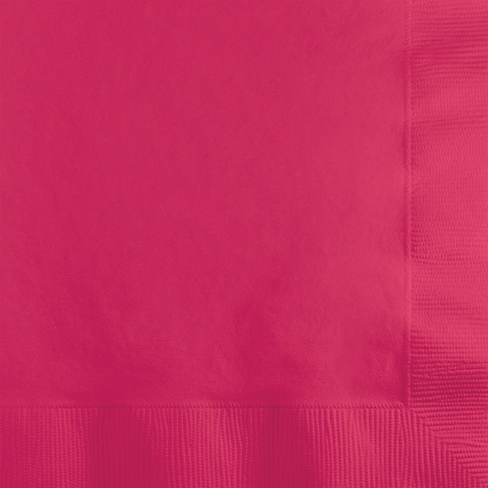 Hot Magenta Beverage Napkins 3-Ply 500 ct