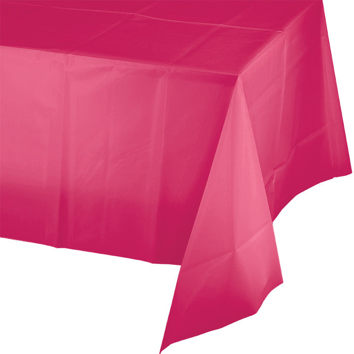 Hot Magenta Plastic Tablecloths 12 ct