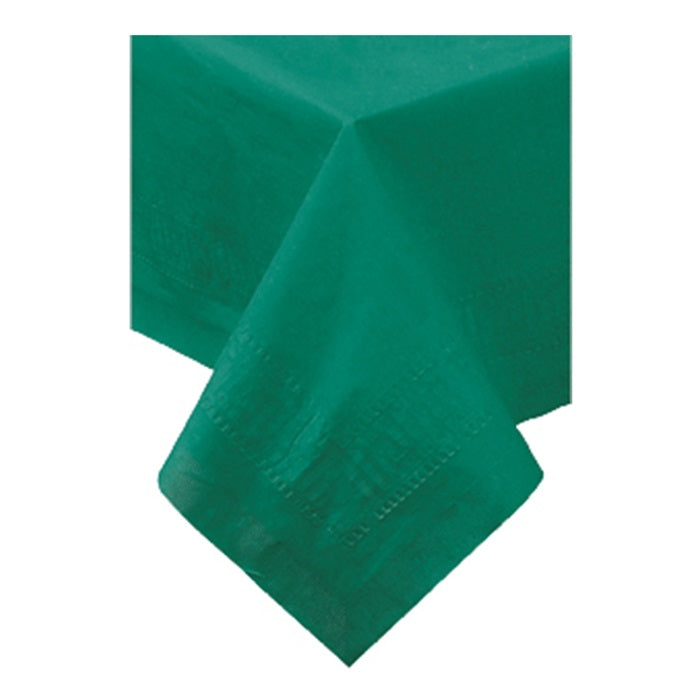 Hunter Green Cellutex 54" x 108" Paper Tablecloths 25 ct