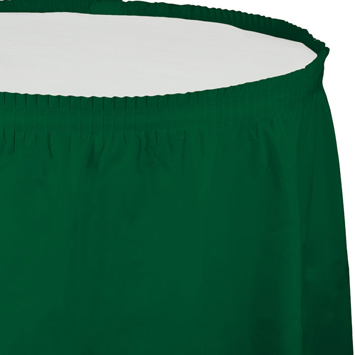 Hunter Green Plastic Table Skirt 6 ct