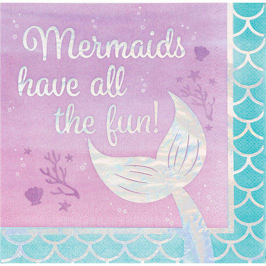 Iridescent Mermaid All The Fun Luncheon Napkins 192 ct