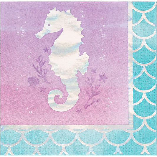 Iridescent Mermaid Party Beverage Napkins 192 ct