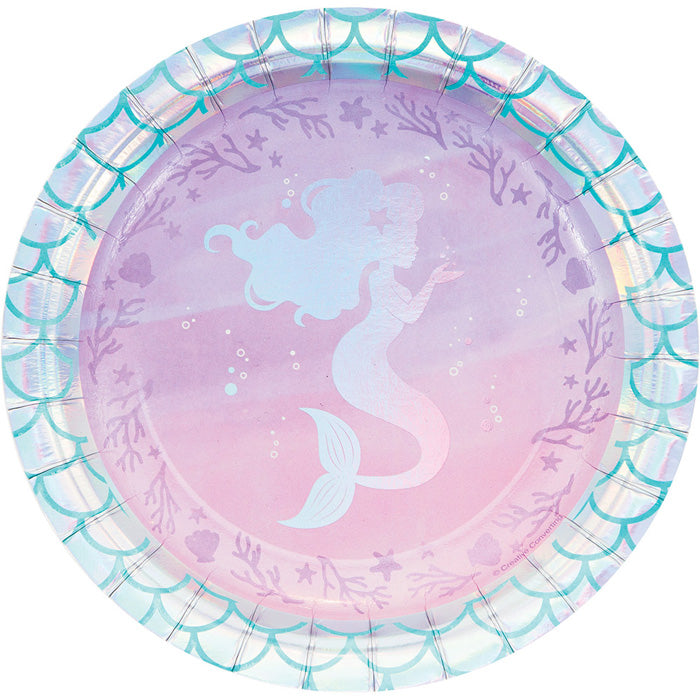 Iridescent Mermaid Party Dessert Plates 96 ct