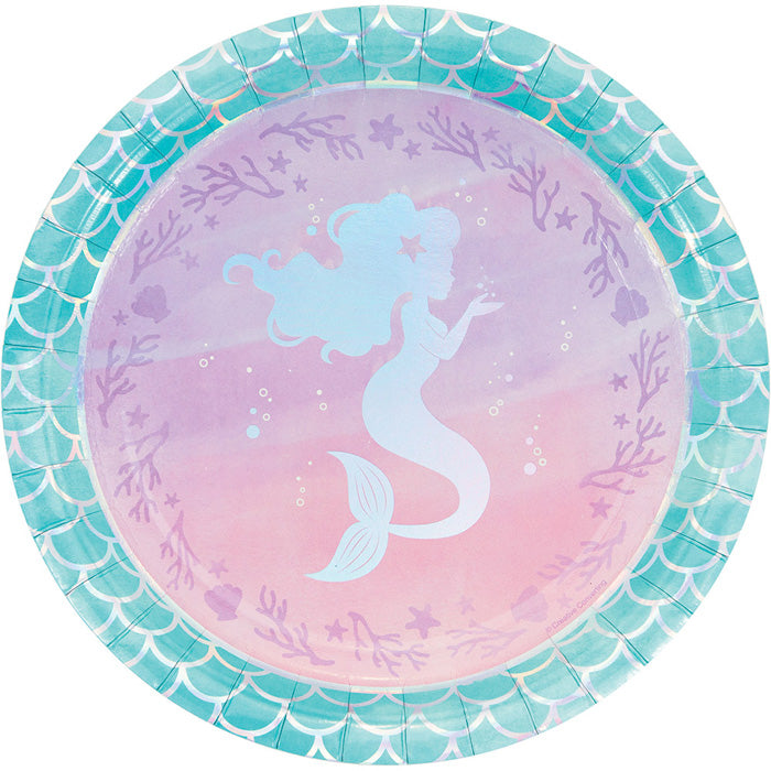 Iridescent Mermaid Party Dinner Plates 96 ct