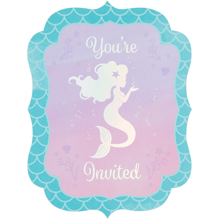 Iridescent Mermaid Party Invitations 48 ct