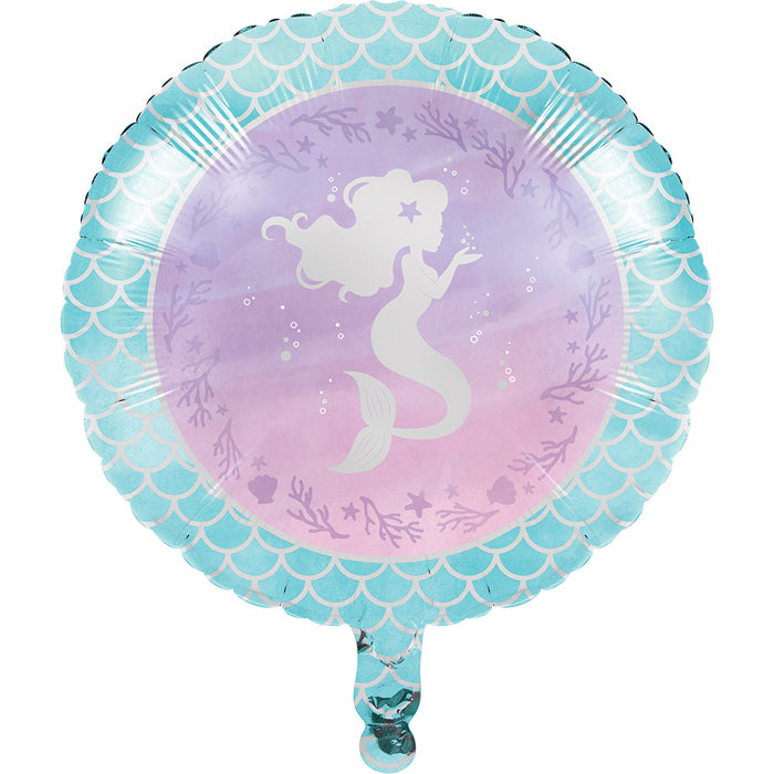 Iridescent Mermaid Party Mylar Balloons 10 ct