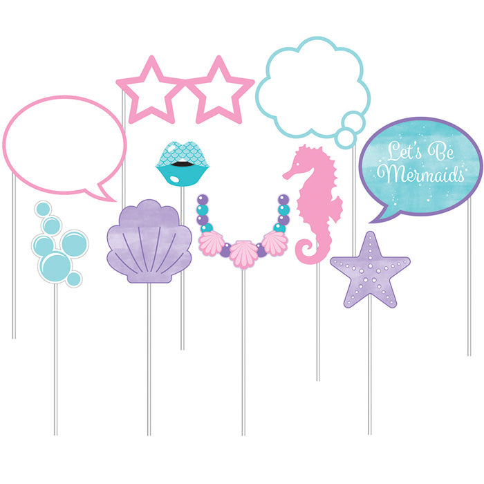 Iridescent Mermaid Party Photo Booth Props 60 ct