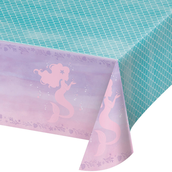 Iridescent Mermaid Party Plastic Tablecloths 6 ct