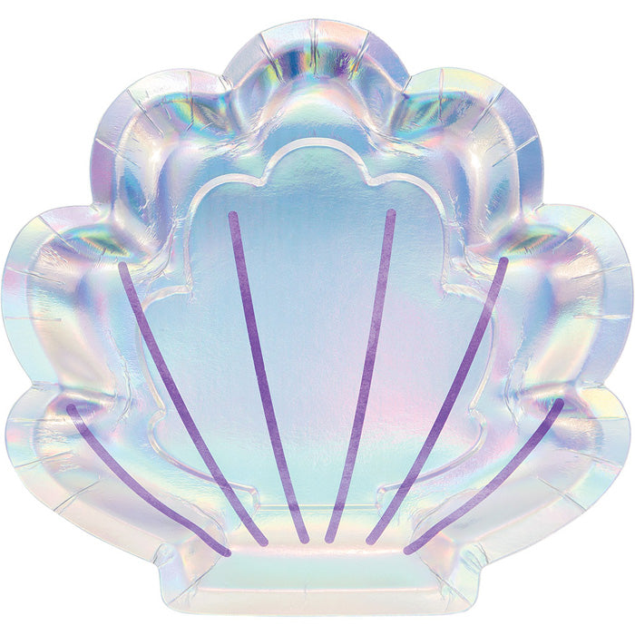 Iridescent Mermaid Party Shaped Dinner Plates 96 ct