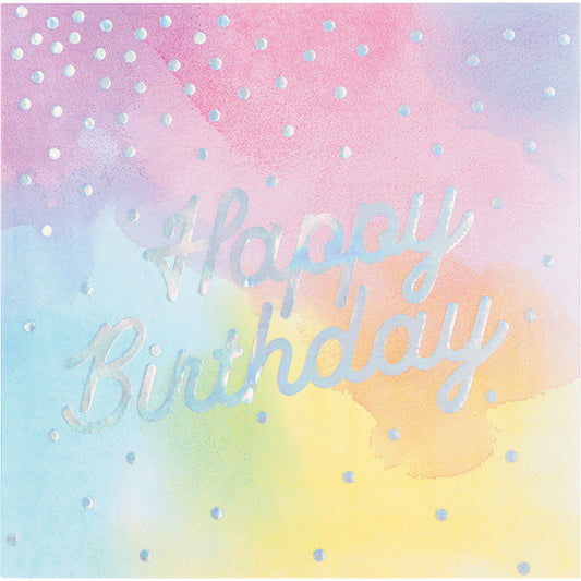 Iridescent Party Happy Birthday Luncheon Napkins 192 ct