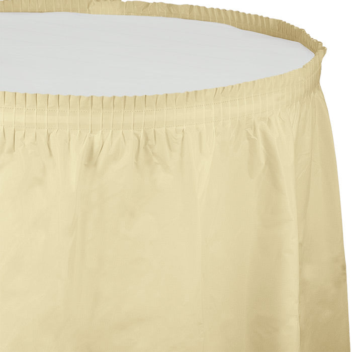 Ivory Plastic Tableskirt 6 ct