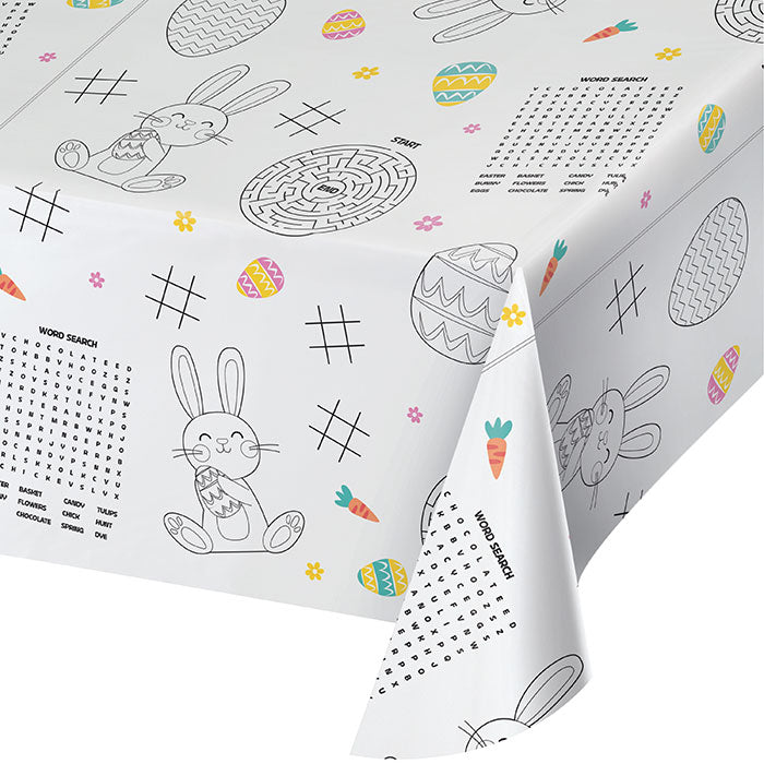 Kids Easter Activity Paper Tablecloths 12 ct