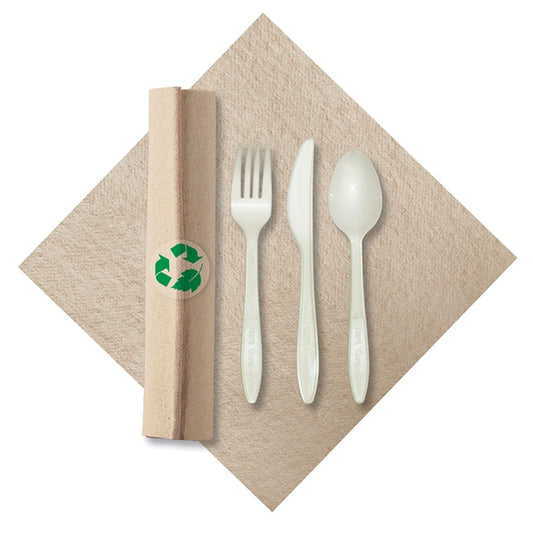 Linen-Like Napkins with Eco Friendly Disposable Cutlery Sets 100 ct