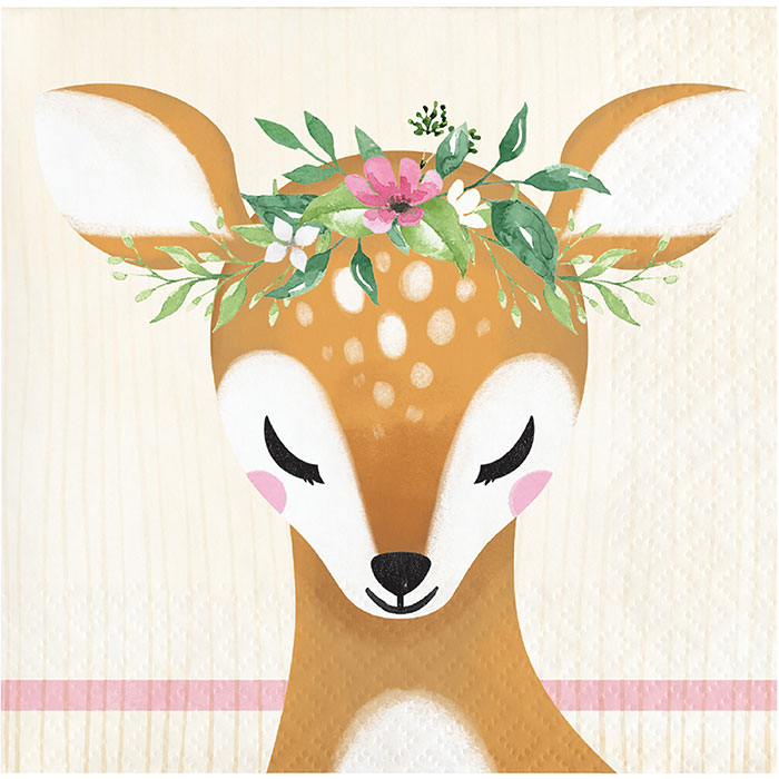 Little Deer Birthday Beverage Napkins 192 ct