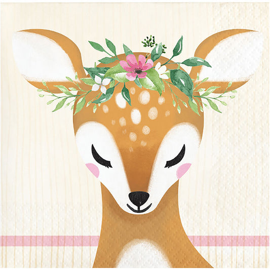 Little Deer Birthday Beverage Napkins 192 ct