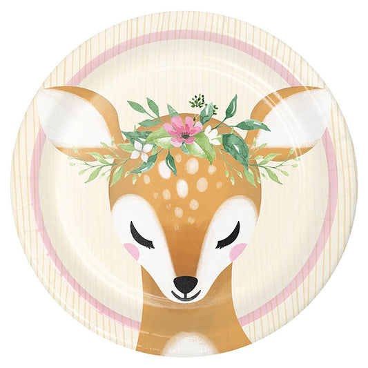 Little Deer Birthday Dessert Plates 96 ct