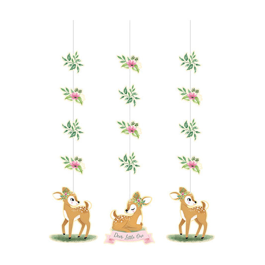 Little Deer Birthday Hanging Cutouts 36 ct