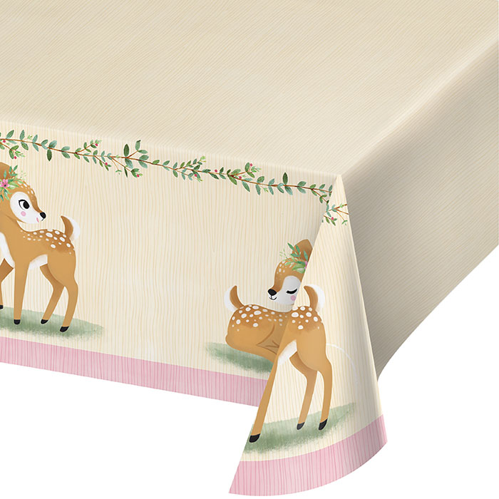 Little Deer Birthday Paper Tablecloth 6 ct