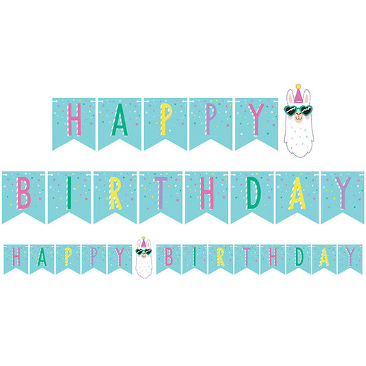 Llama Party Happy Birthday Banners 6 ct