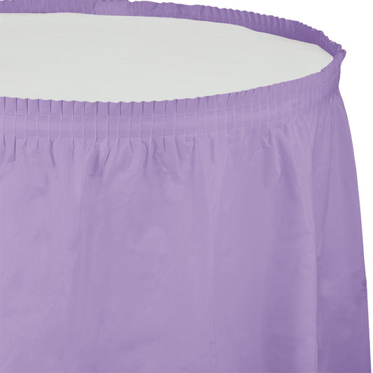 Luscious Lavender Plastic Tableskirt 6 ct