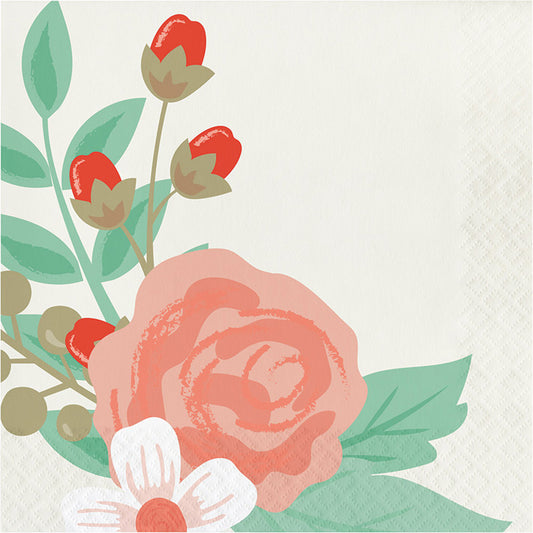 Modern Floral Luncheon Napkins 192 ct