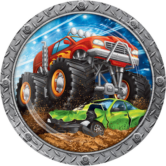 Monster Truck Dinner Plates 96 ct