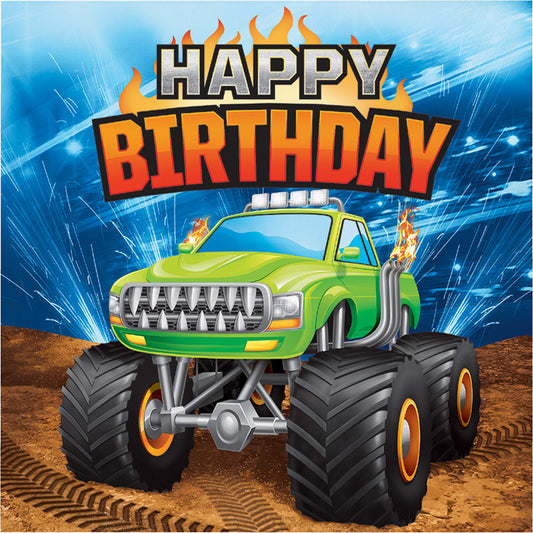 Monster Truck Happy Birthday Luncheon Napkins 192 ct