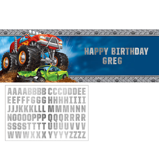 Monster Truck Large Banners 6 ct