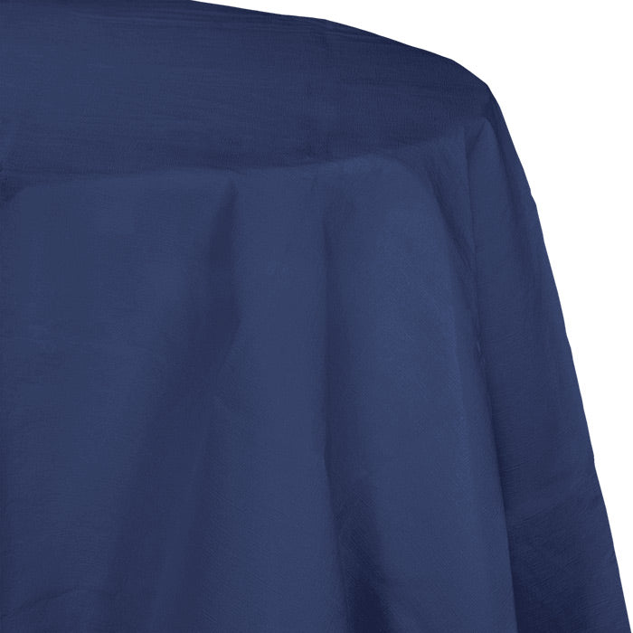 Navy Octy-Round Paper Tablecloths 12 ct