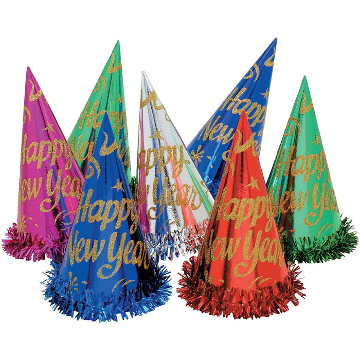 New Year's Eve Foil Glitter Party Hats 50 ct