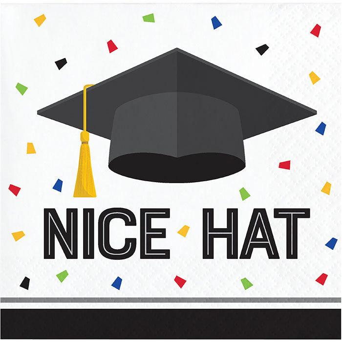 Nice Hat Graduation Beverage Napkins 192 ct