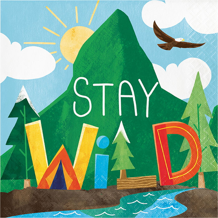 Outdoor Adventure Stay Wild Napkins 192 ct