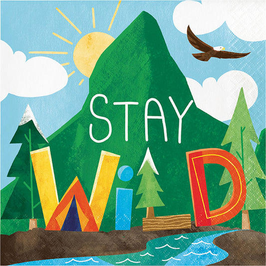 Outdoor Adventure Stay Wild Napkins 192 ct