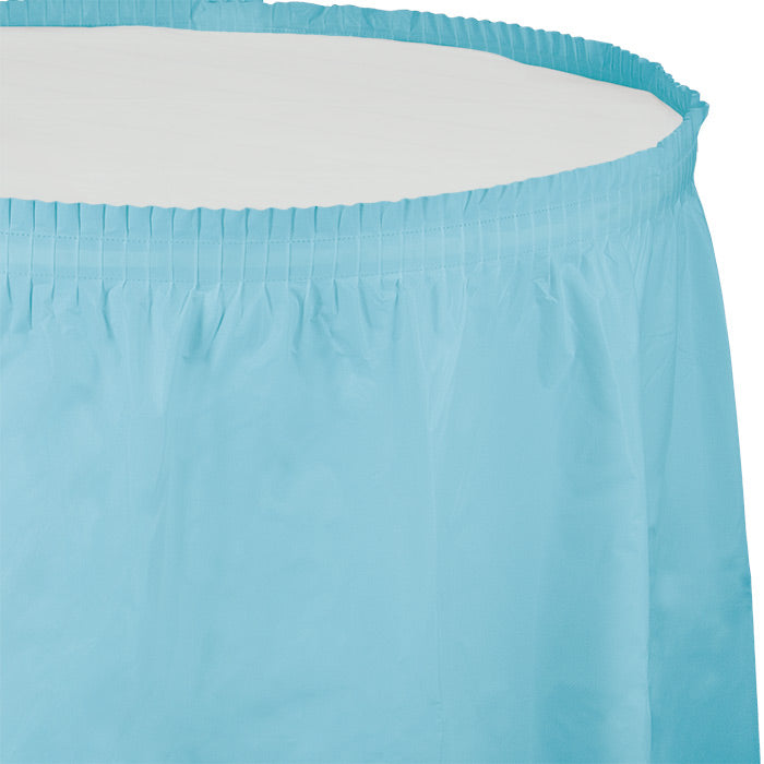 Pastel Blue Plastic Tableskirt 6 ct