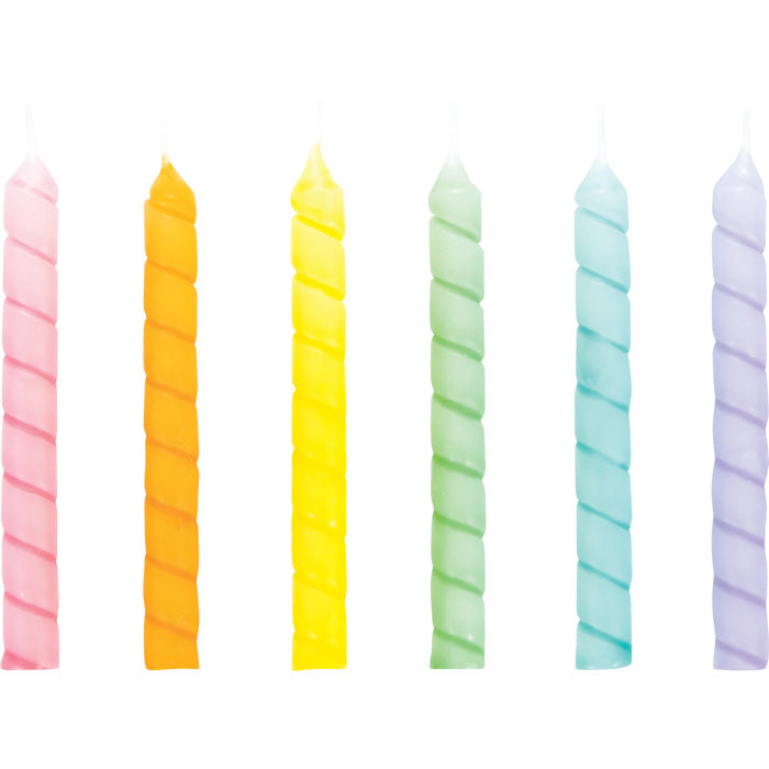 Pastel Large Spiral Candles 144 ct