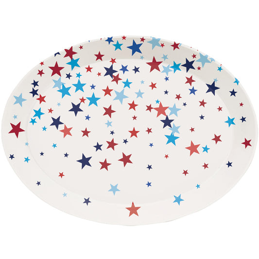 Patriotic Fourth of July Plastic Trays 12 ct