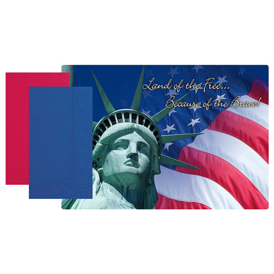 Patriotic Paper Placemat and Napkin Combo Pack 500 ct