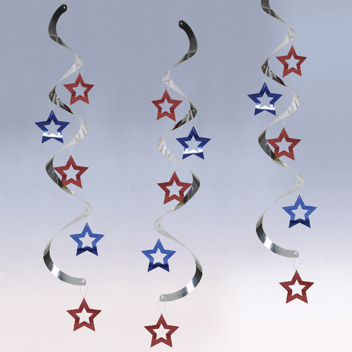 Patriotic Stars Dizzy Danglers 60 ct