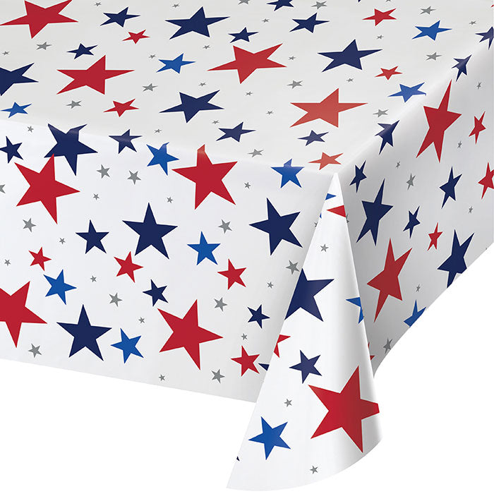 Patriotic Stars Paper Tablecloths 12 ct