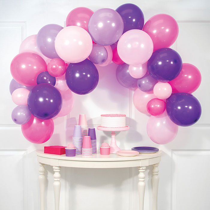 Pink and Purple Six Foot Balloon Arch Kit 252 ct