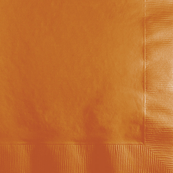 Pumpkin Spice Orange Beverage Napkins 2-Ply 600 ct