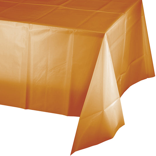 Pumpkin Spice Orange Plastic Tablecloths 12 ct