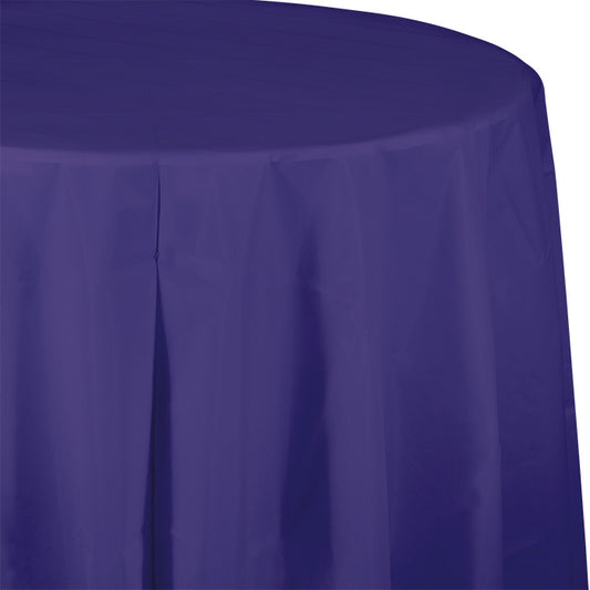 Purple Octy-Round Plastic Tablecloths 12 ct