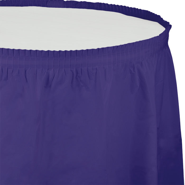 Purple Plastic Tableskirt 6 ct