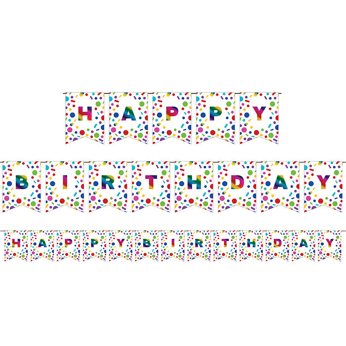 Rainbow Foil Happy Birthday Party Banners 6 ct